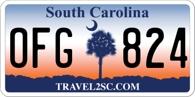 SC license plate OFG824