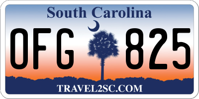 SC license plate OFG825