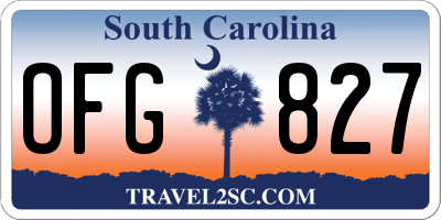 SC license plate OFG827