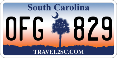 SC license plate OFG829