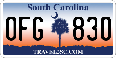 SC license plate OFG830
