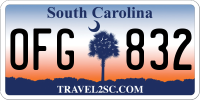 SC license plate OFG832