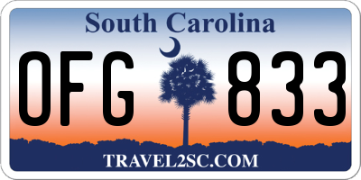 SC license plate OFG833