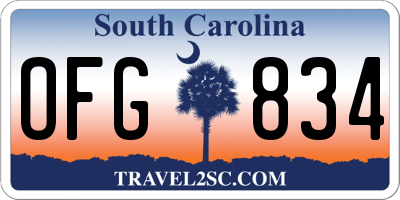 SC license plate OFG834