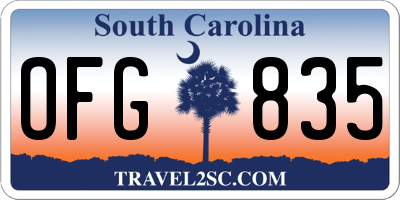SC license plate OFG835