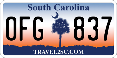 SC license plate OFG837