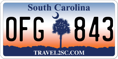 SC license plate OFG843