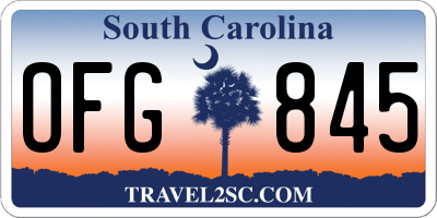 SC license plate OFG845