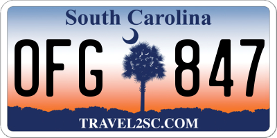 SC license plate OFG847