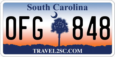 SC license plate OFG848