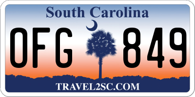 SC license plate OFG849