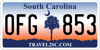 SC license plate OFG853