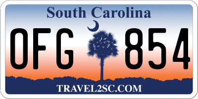 SC license plate OFG854