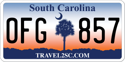SC license plate OFG857