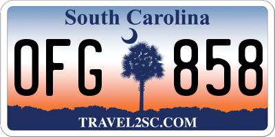 SC license plate OFG858
