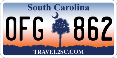 SC license plate OFG862