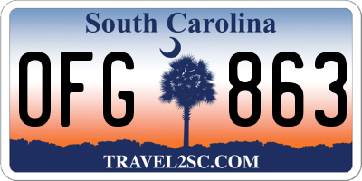 SC license plate OFG863