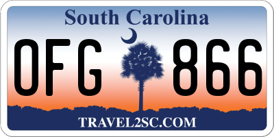 SC license plate OFG866
