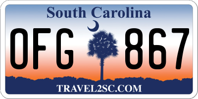 SC license plate OFG867