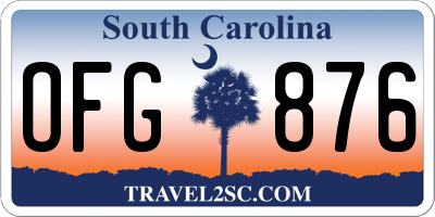 SC license plate OFG876