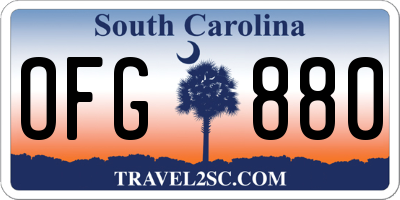 SC license plate OFG880