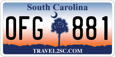 SC license plate OFG881