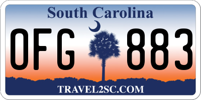 SC license plate OFG883