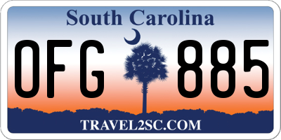 SC license plate OFG885