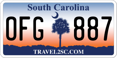 SC license plate OFG887