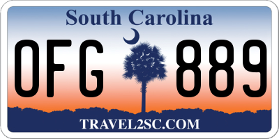 SC license plate OFG889
