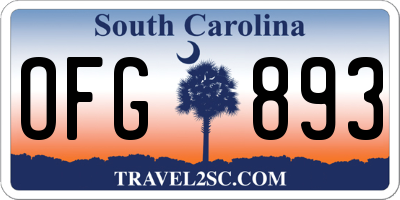 SC license plate OFG893