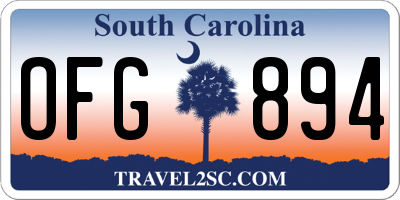SC license plate OFG894