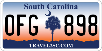 SC license plate OFG898