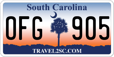 SC license plate OFG905