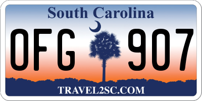 SC license plate OFG907