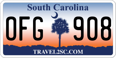 SC license plate OFG908