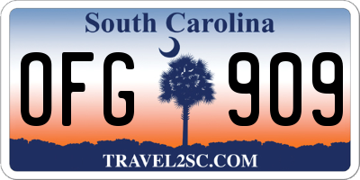 SC license plate OFG909