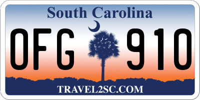 SC license plate OFG910