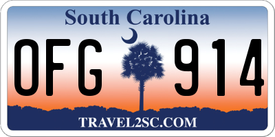 SC license plate OFG914