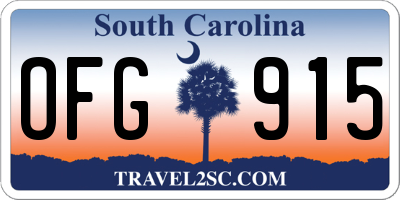 SC license plate OFG915
