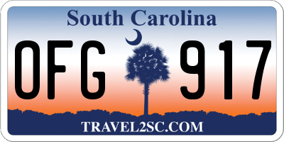 SC license plate OFG917