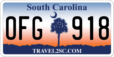 SC license plate OFG918