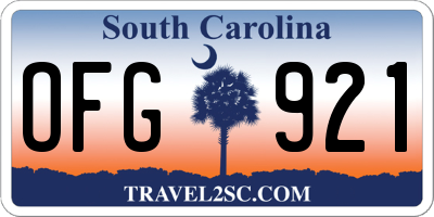 SC license plate OFG921