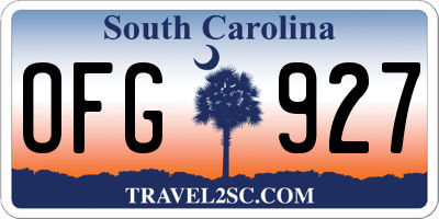 SC license plate OFG927