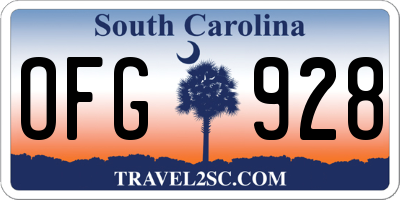 SC license plate OFG928