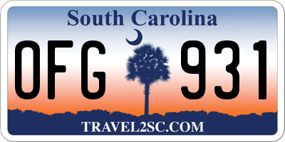 SC license plate OFG931