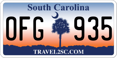 SC license plate OFG935