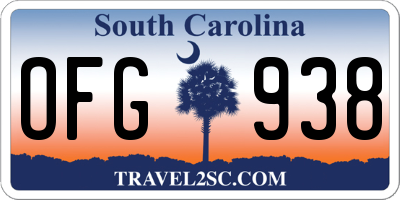 SC license plate OFG938