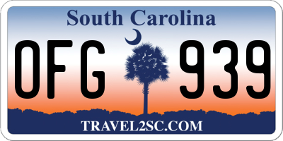 SC license plate OFG939