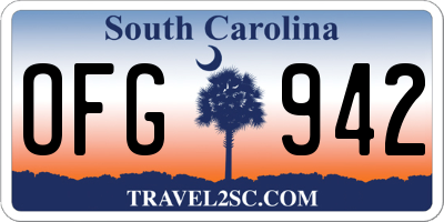 SC license plate OFG942